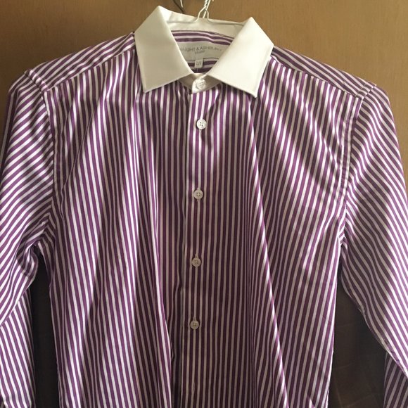 NWT Haight & Ashbury Mens Dress Shirt Purple Stripe Size Small - Picture 1 of 3